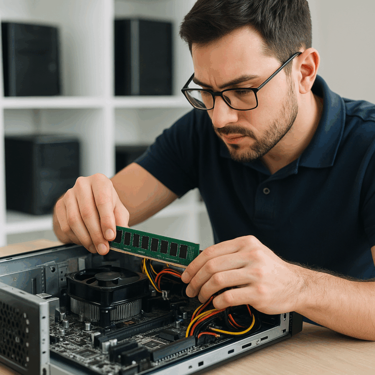 Técnico de Consiste Informática Amplía la meoria RAM de un ordenador de sobremesa en Boadilla del Monte, Pozuelo y Majadahonda