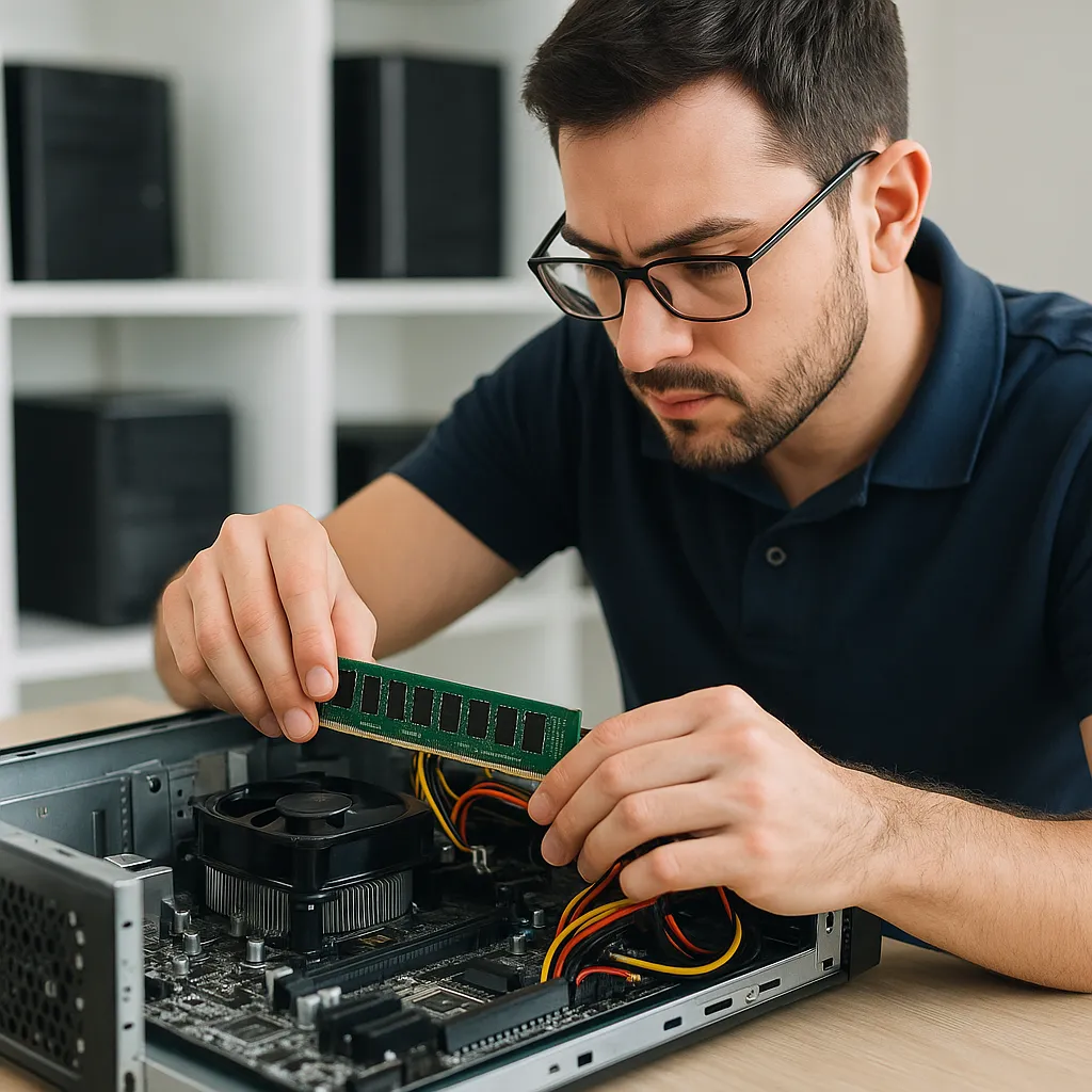 Técnico de Consiste Informática Amplía la memoria RAM de un ordenador de sobremesa en Boadilla del Monte, Pozuelo y Majadahonda