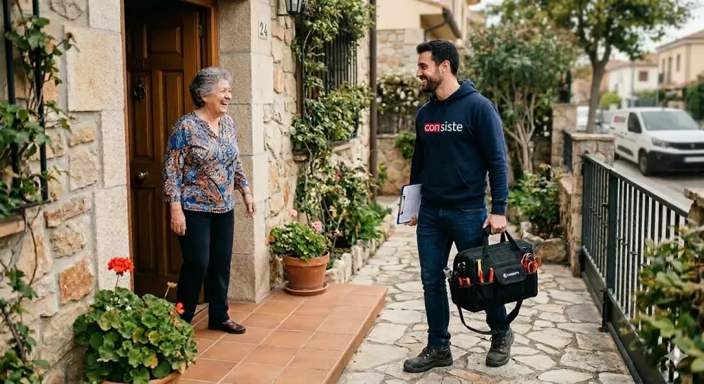 servicio informático a domicilio en Boadilla del Monte técnico de Consiste visitando a cliente