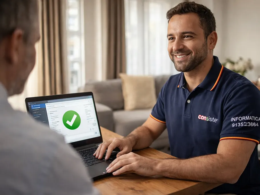 Técnico informático solucionando problemas de sistema operativo en Boadilla del Monte en casa de un cliente