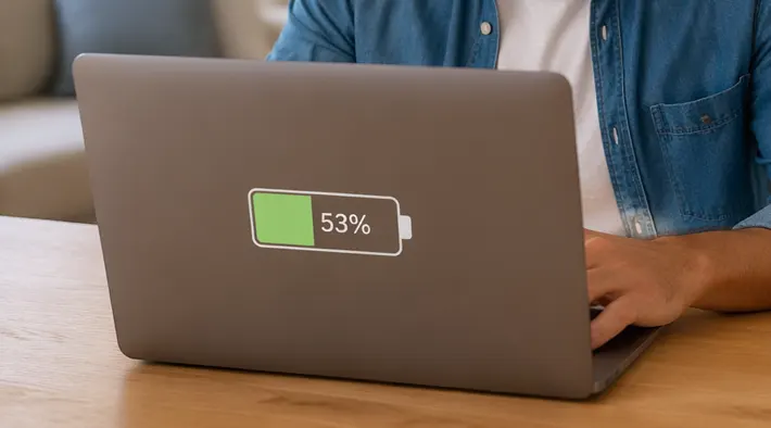 uso de portátil sin cargador para realizar ciclos de carga de batería